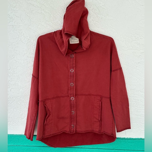 Raw Earth Wild Sky Jackets & Blazers - Raw Earth Wild Sky Rust Red Jacket Hoodie Medium Cotton